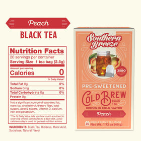 Southern Breeze tea bags packaging for easy, calorie-free iced tea