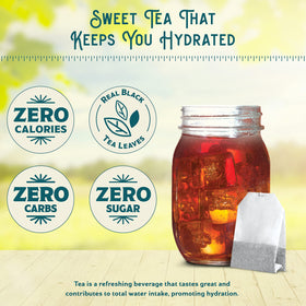 Southern Breeze zero sugar tea color in glass suggests calorie-free refreshment