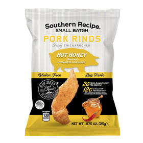 Southern Recipe Pork Rinds Salt & Pepper bag highlights versatile low-carb crunch