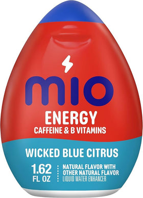 Southwind MiO Energy Wicked Blue Citrus bottle close-up for quick hydration.