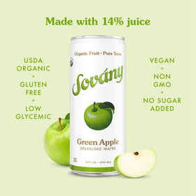Sovány Raspberry sparkling water can delivering bold berry notes for a light, satisfying sip.