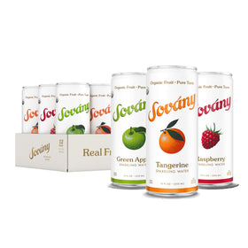 Sovány Tangerine sparkling water can with bright, fruit-forward flavor for a refreshing break.