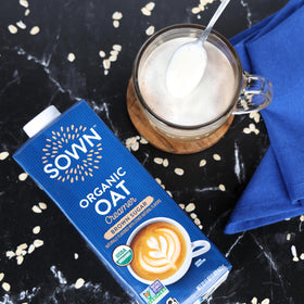 SOWN Kitchen counter setup with creamer evokes everyday coffee ritual.