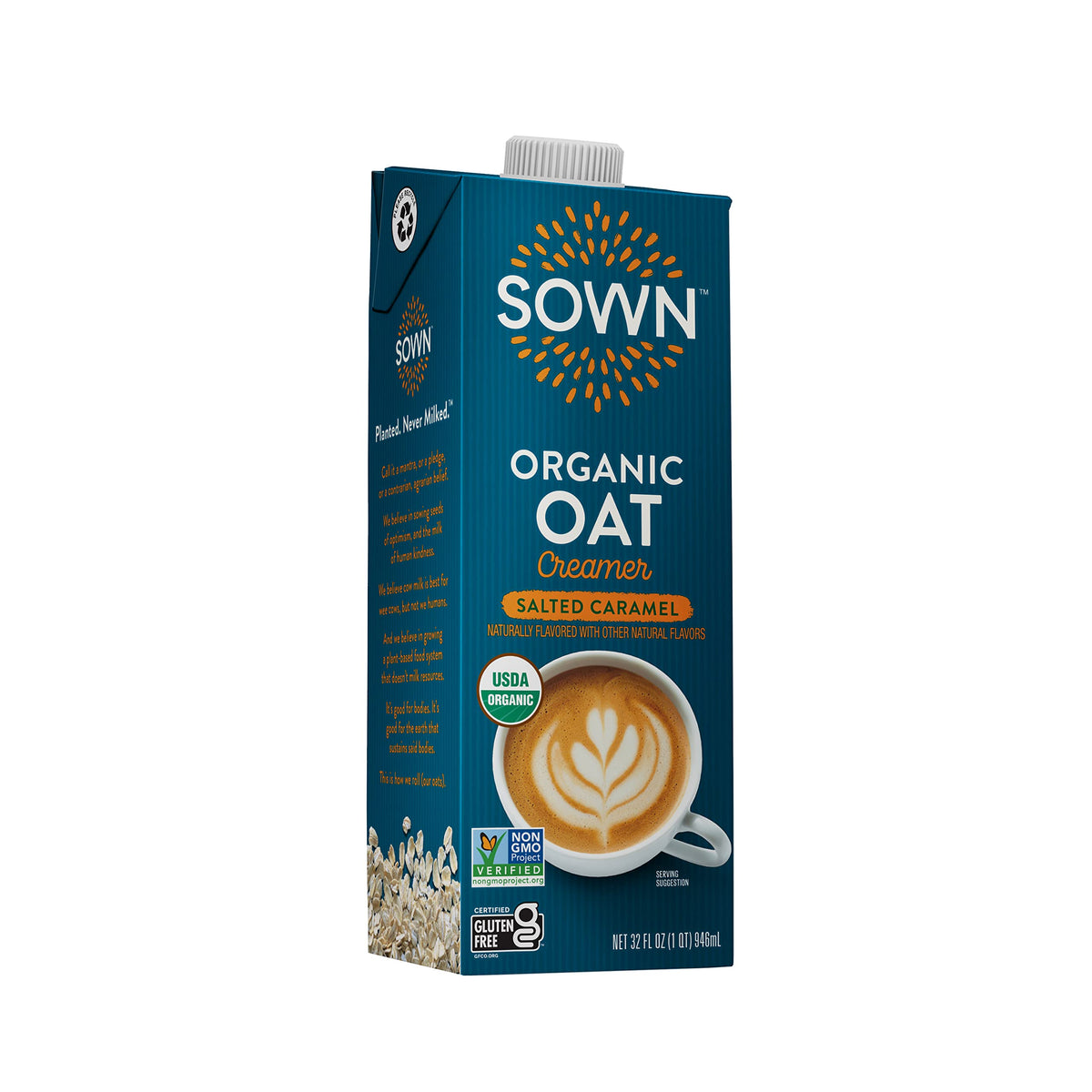 Glass of coffee with SOWN Oat Creamer showing creamy, plant-based texture