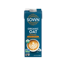 SOWN Salted Caramel packaging on a kitchen counter for pantry stocking