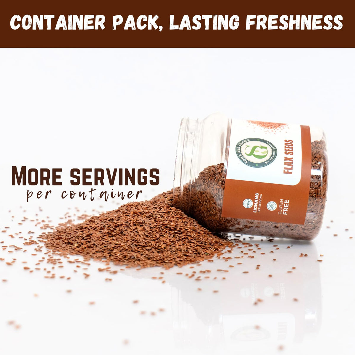 Sown and Grown flax seeds blended into a smoothie for extra nutrition