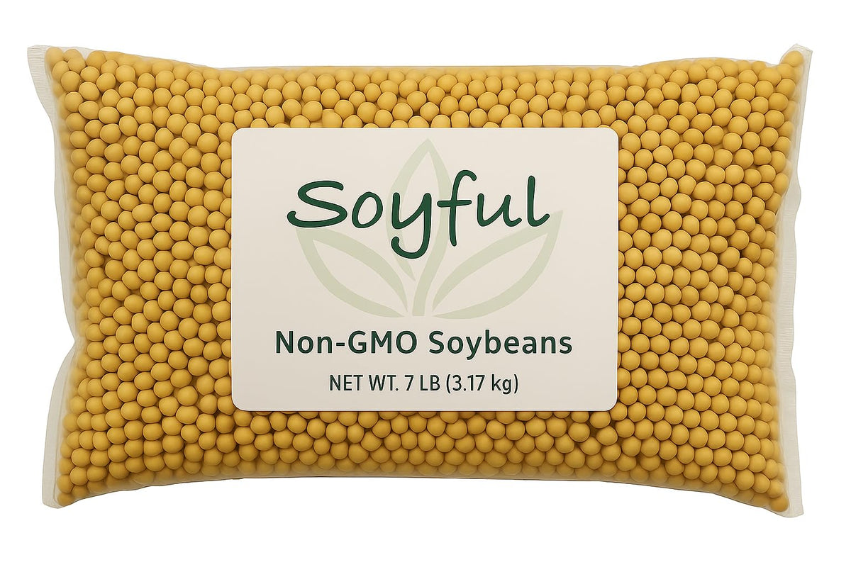 SOYFUL Non-GMO soybeans 7 lbs bulk pack for DIY tofu and soy milk.