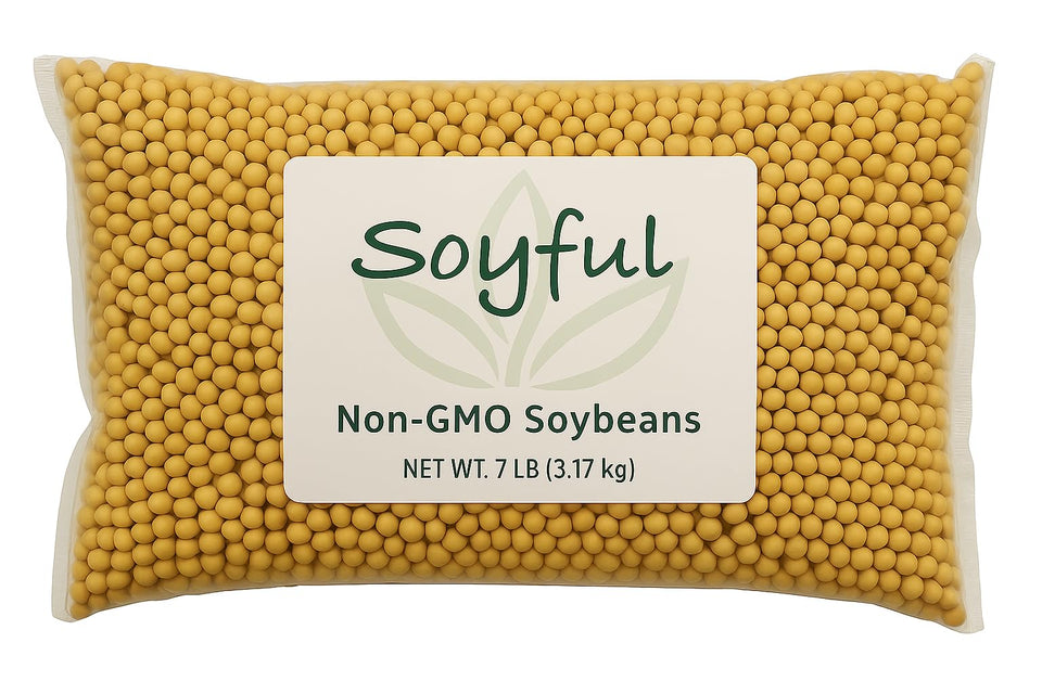 SOYFUL Non-GMO soybeans 7 lbs bulk pack for DIY tofu and soy milk.