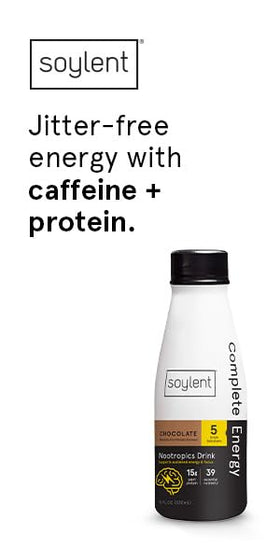 Soylent 39 essential nutrients graphic highlighting daily wellness support.