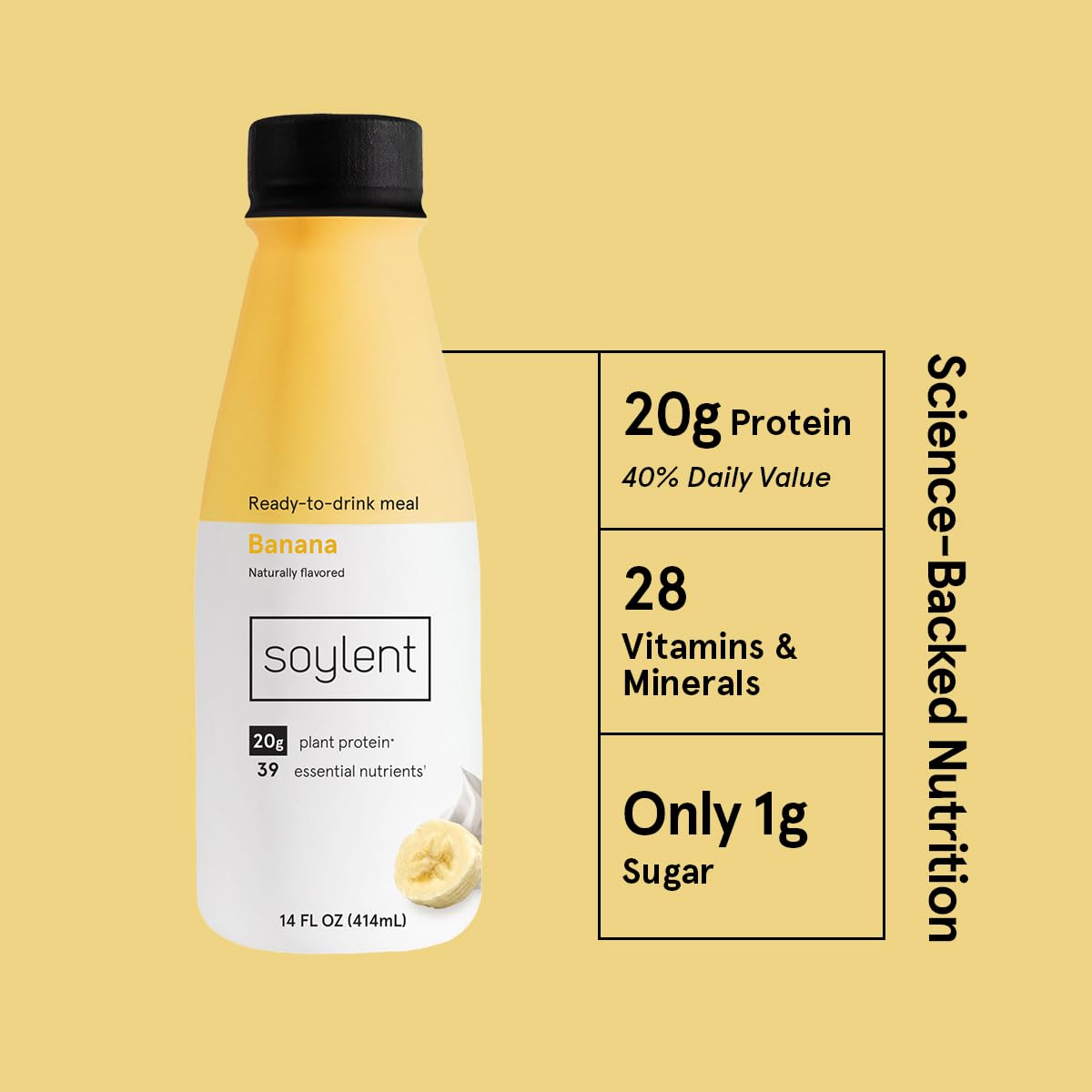 Soylent Banana shake being poured, a protein-packed breakfast option for busy mornings