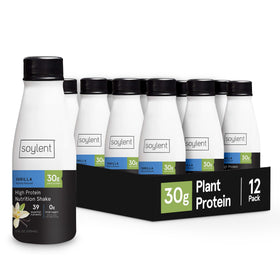 Soylent Complete Protein Shake Vanilla bottle front, convenient vegan protein for on-the-go meals