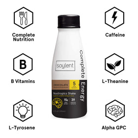 Soylent dietary-friendly formula label showing gluten-free dairy-free nut-free kosher.