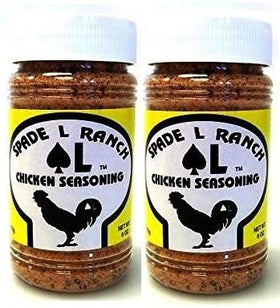 Spade L Ranch chicken seasoning pack front view with two bottles for quick marinades.