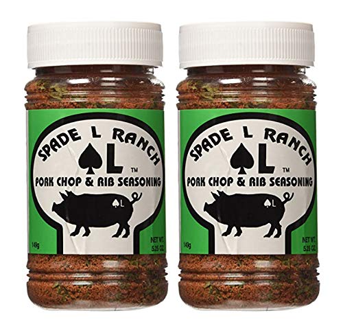 Spade L Ranch Pork Chop and Rib Seasoning bottle boosts BBQ flavor for pork.