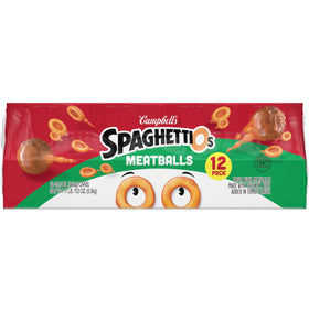 SpaghettiOs Meatballs ingredients closeup highlights no artificial colors and no added MSG.