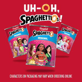SpaghettiOs microwave-ready can label with quick 3-minute prep