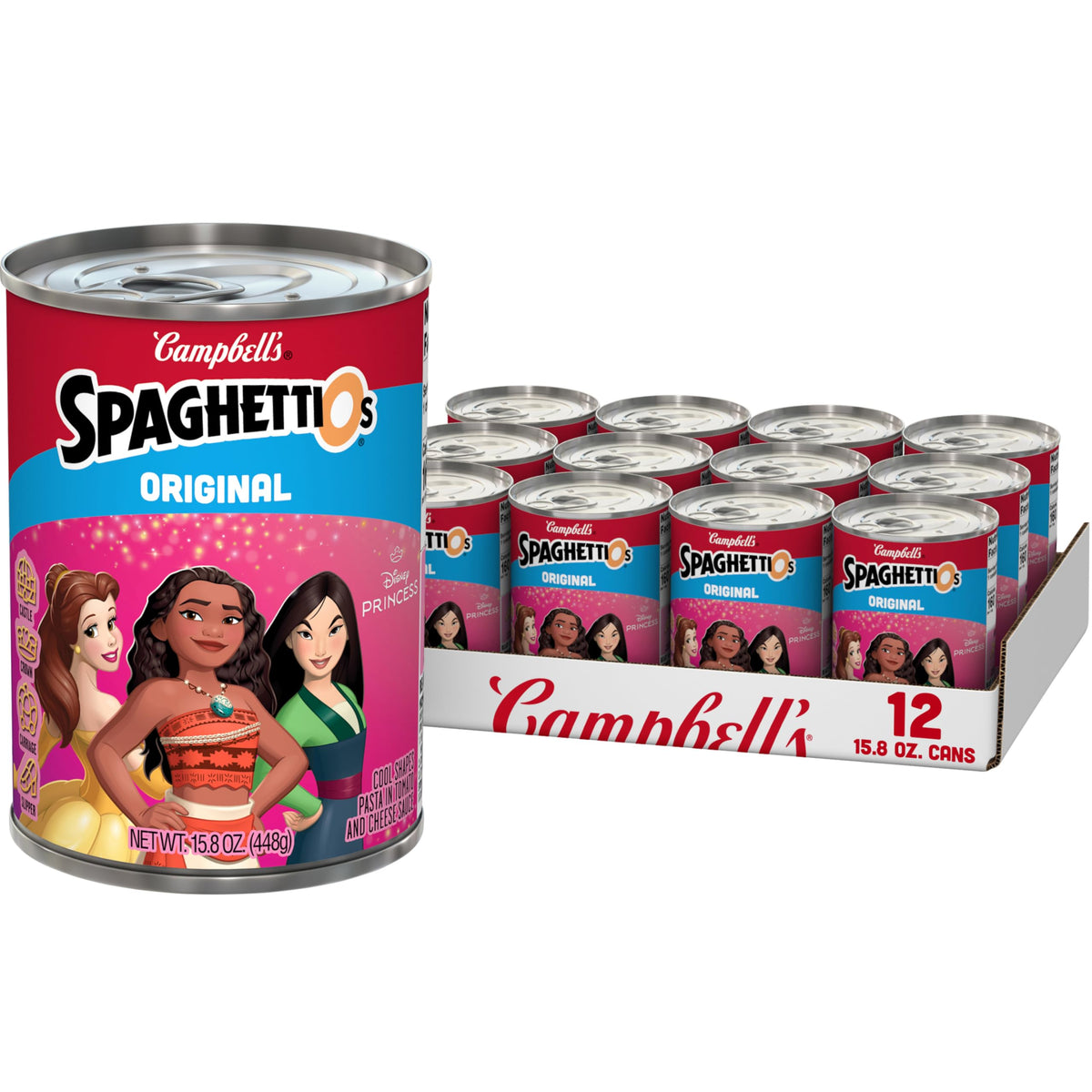 SpaghettiOs Original Disney Princess shapes can, kid-friendly snack option