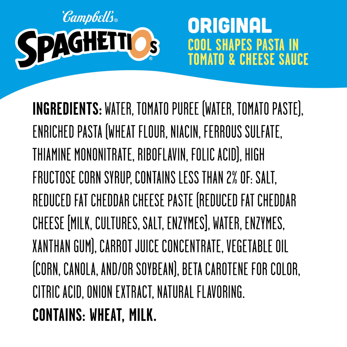 SpaghettiOs tomato and cheese sauce image highlighting comforting flavor