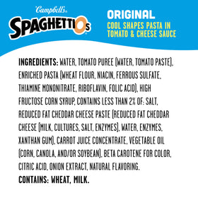 SpaghettiOs tomato and cheese sauce image highlighting comforting flavor