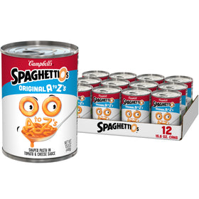 SpaghettiOs Original A to Z's with canned pasta for easy kid-friendly meals.