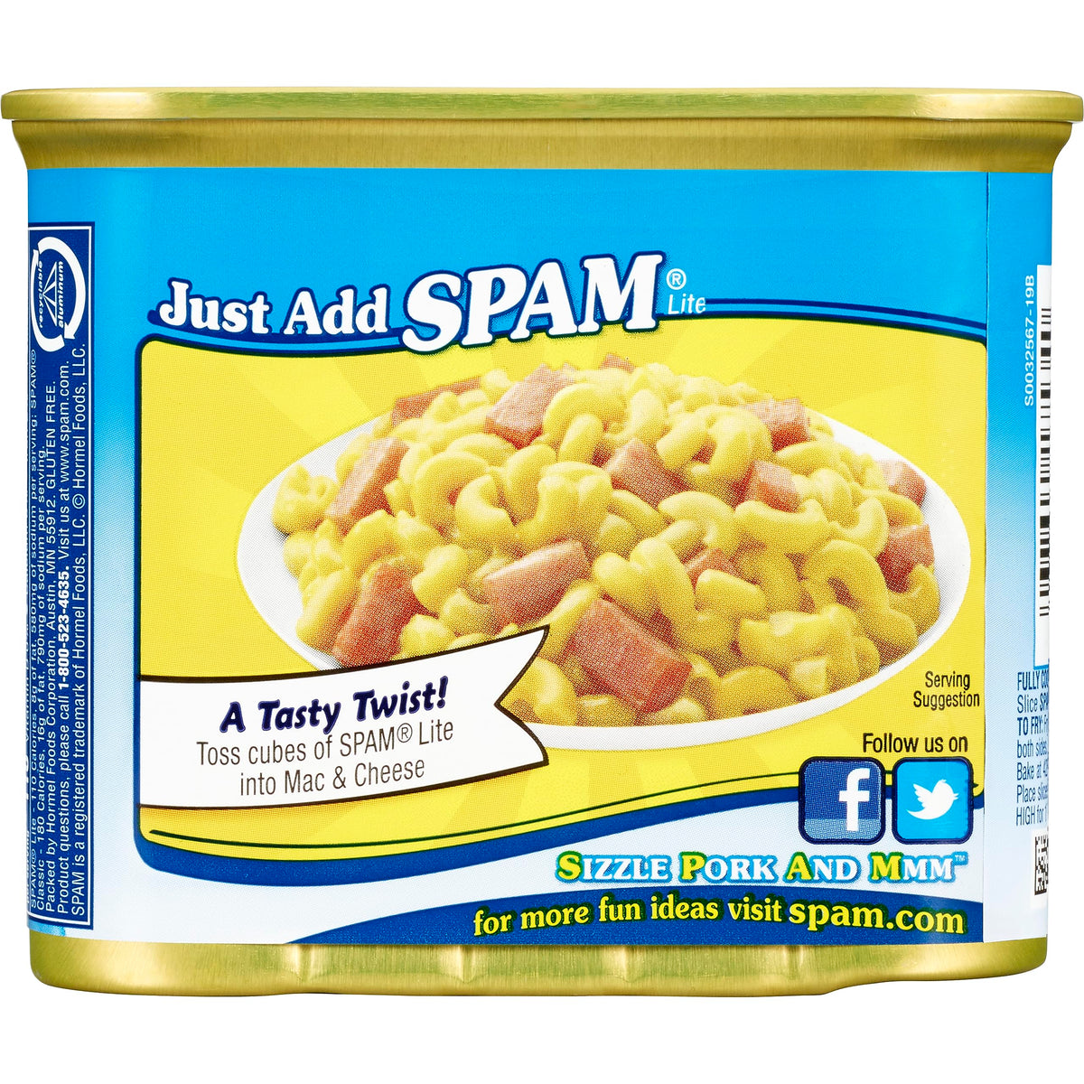 Open SPAM Lite slices ideal for omelets and burgers