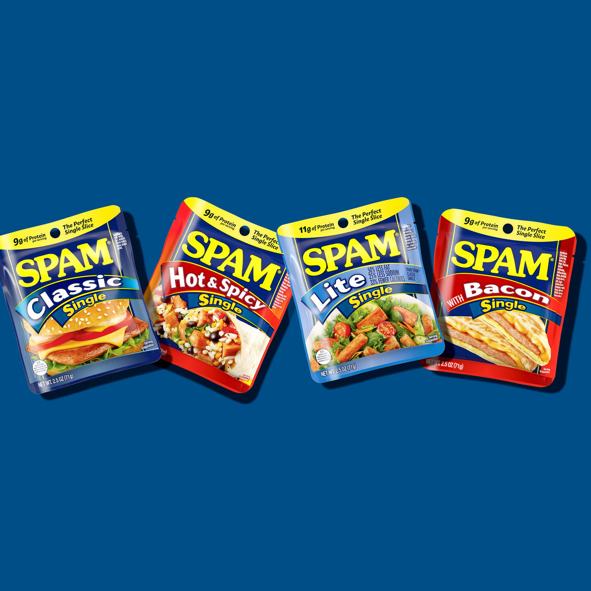 SPAM Lite Single Pouch pantry staple, shelf-stable and easy open.