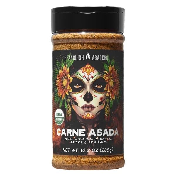 Spanglish Asadero bottle front; ideal for grilling carne asada and veggies