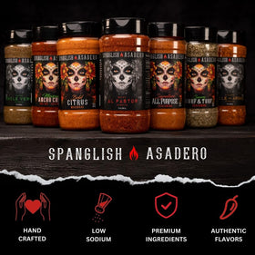 Spanglish Asadero steak seasoning, enhances sear and beef flavor