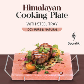Close-up of Spantik Himalayan salt block highlighting natural pink crystals