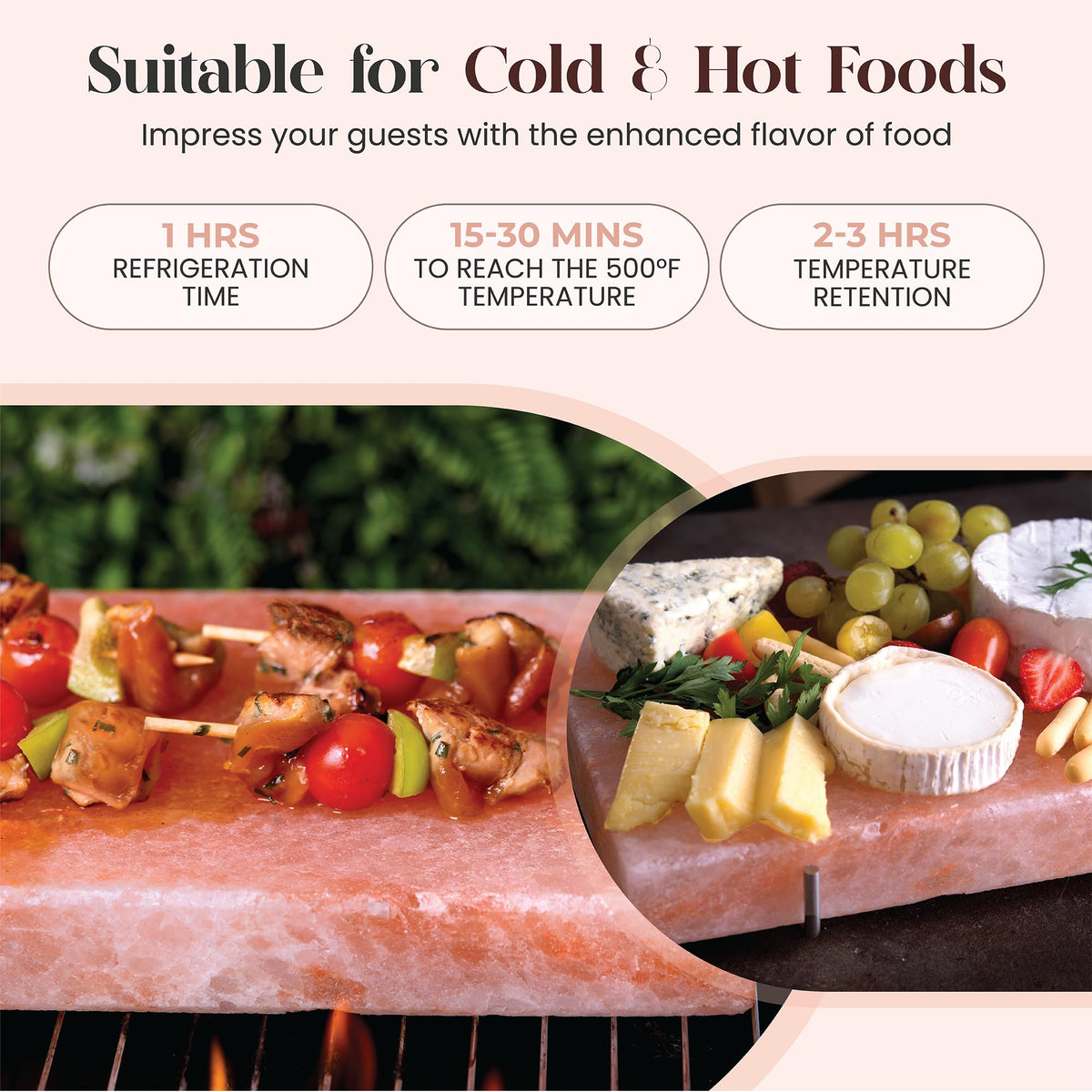 Spantik salt block placed on grill for heat and flavor development