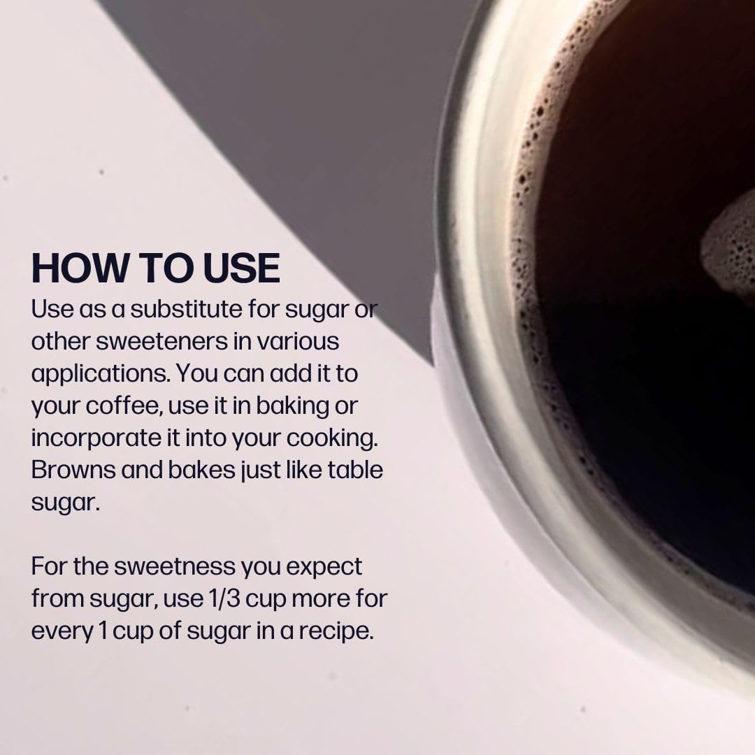 Sparkle Wellness Organic Allulose in coffee highlights smooth sweetness.