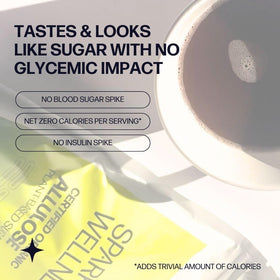 Sparkle Wellness Organic Allulose compostable pouch with recycling label.