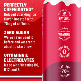 Sparkling Ice 70mg caffeine can boosts focus during work or study.