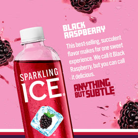 Pouring Sparkling Ice Black Raspberry into a glass for a refreshing zero-sugar drink.