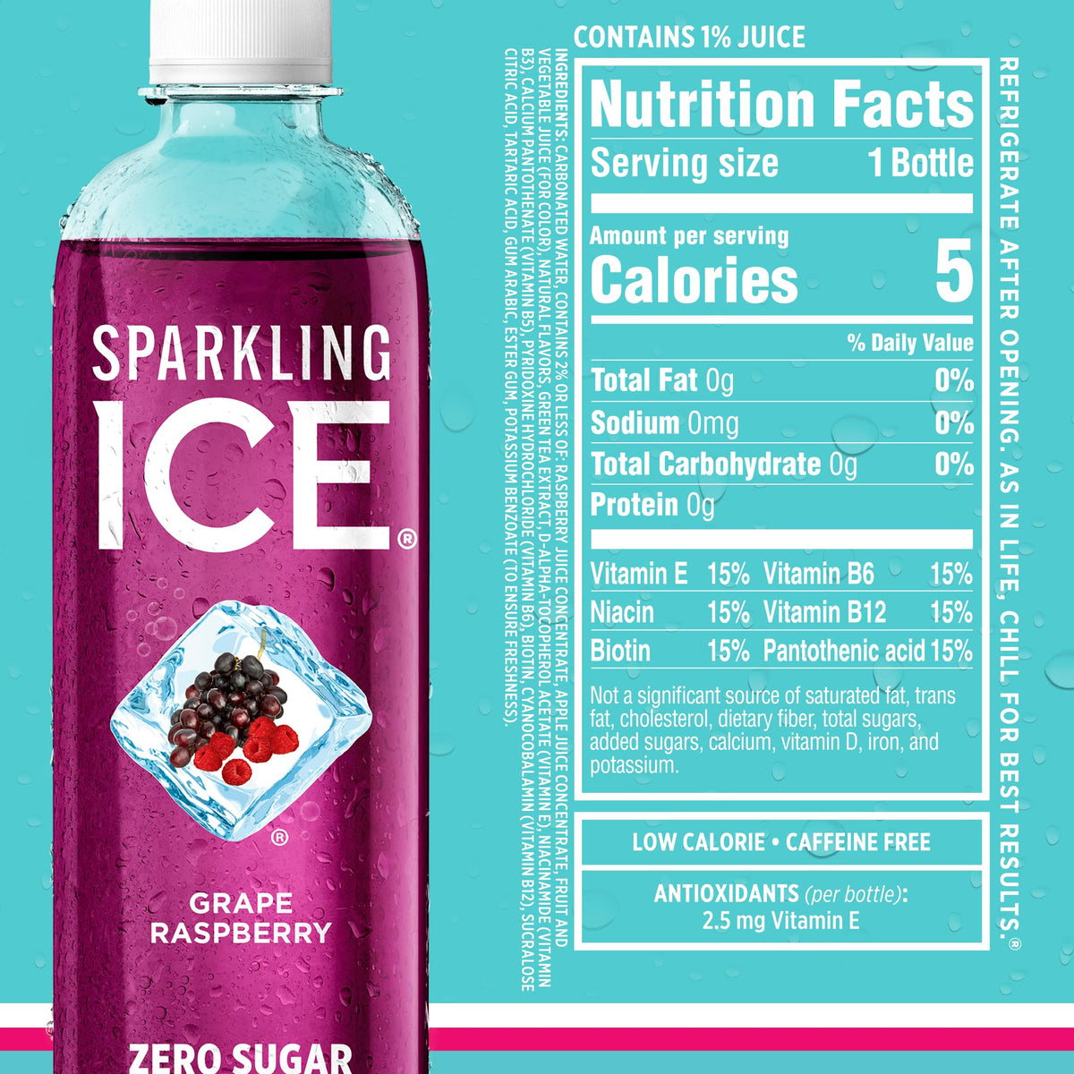 Pouring Sparkling Ice into a glass for a crisp sip.