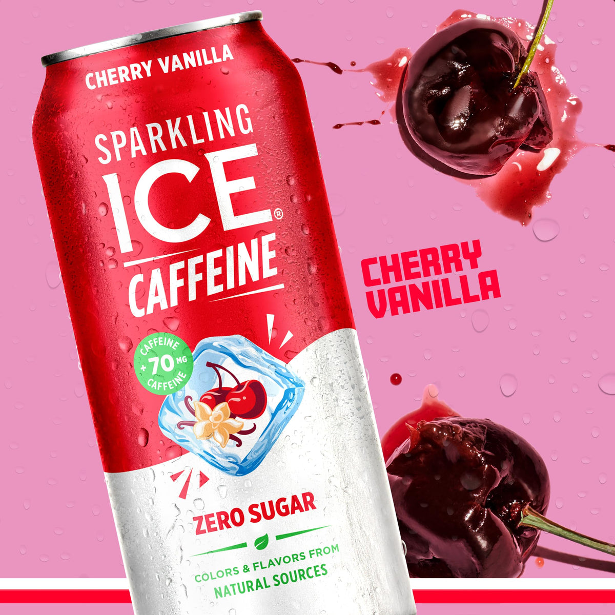 Sparkling Ice can aroma of cherry and vanilla, great for a quick recharge.