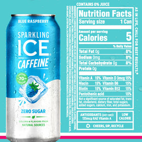 Sparkling Ice caffeine variety pack antioxidants info section highlights natural source antioxidants and vitamins.