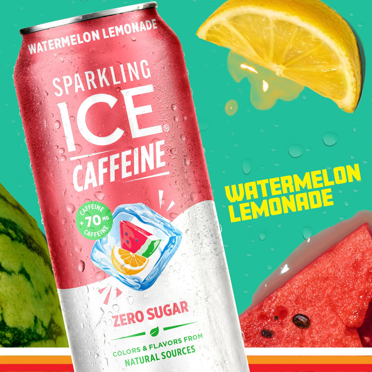 Sparkling Ice label featuring vitamins and antioxidants on the can.