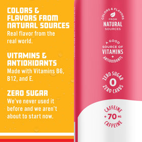 Sparkling Ice Caffeine Strawberry Citrus nutrition label showing zero sugar and calories