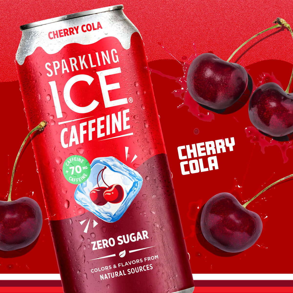 Product shot shows vibrant cherry color from natural sources.