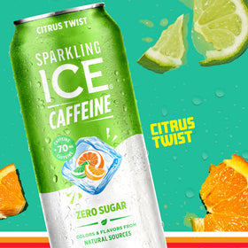 Sparkling Ice Citrus Twist served in glass shows crisp taste without sugar.