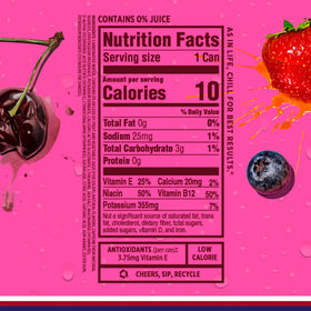 Sparkling Ice Energy Berry Blast being poured to reveal rich berry flavor