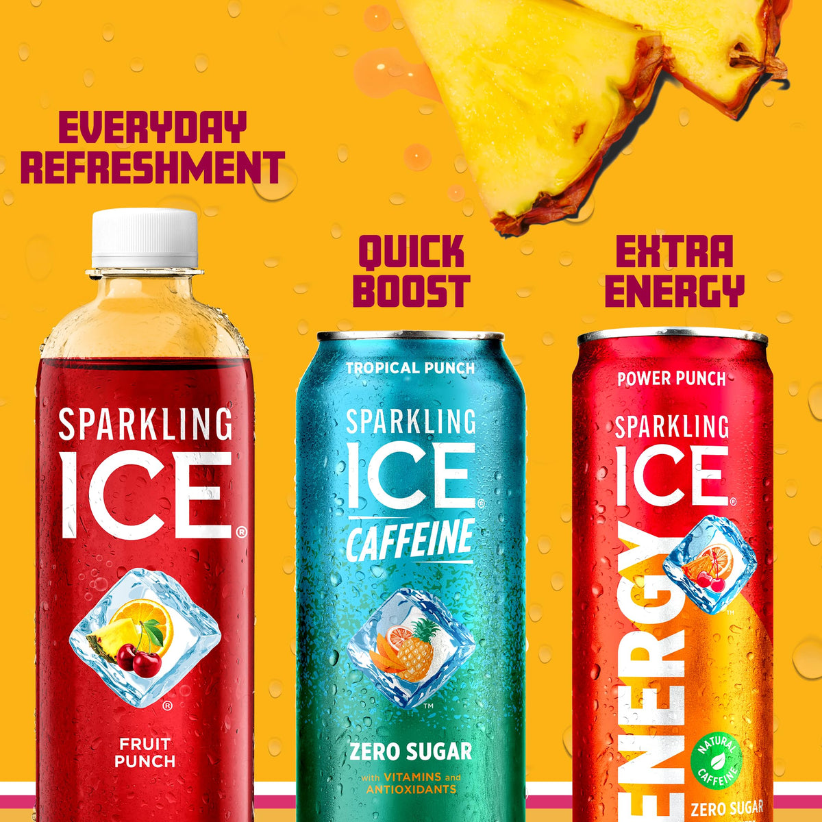 Sparkling Ice Energy Power Punch can tucked in pocket demonstrates portable energy on the go.