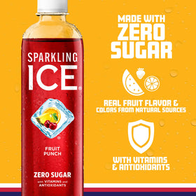 Sparkling Ice Fruit Punch pack 12 bottles in a case.