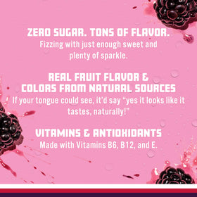 Sparkling Ice Grape Raspberry glass pour reveals fizzy, fruity refreshment.