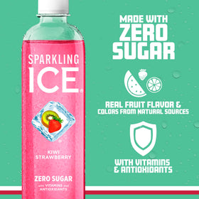 Sparkling Ice Kiwi Strawberry multi-pack display emphasizes convenient refreshment