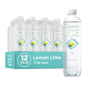 Sparkling Ice Lemon Lime bottle pour shows zero-sugar refreshment and bright citrus flavor.