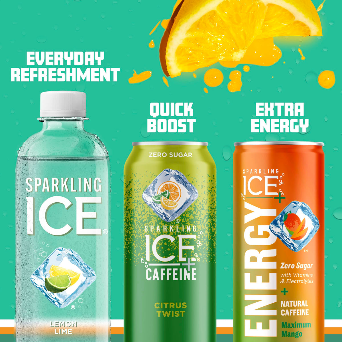 Sparkling Ice Lemon Lime bubbles rising in glass signal lively, refreshing taste.