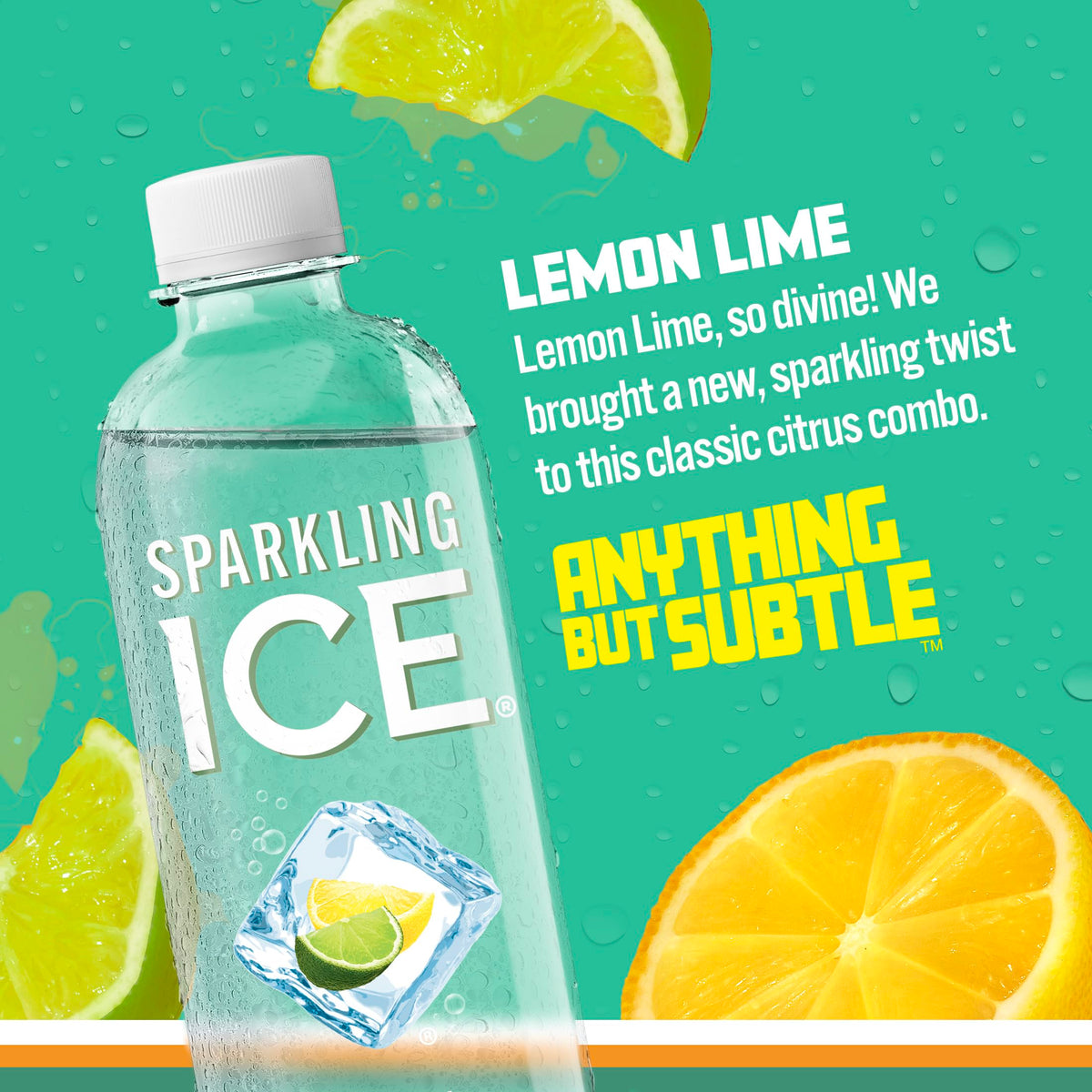 Sparkling Ice Lemon Lime glass serving demonstrates crisp, low-calorie hydration for busy days.
