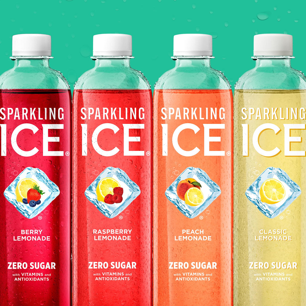 Sparkling Ice Lemonade Variety Pack display of 12 bottles.